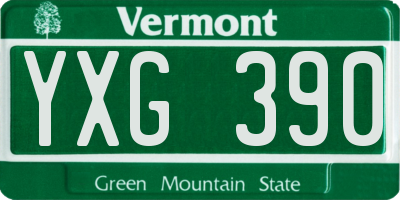 VT license plate YXG390