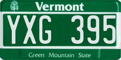 VT license plate YXG395