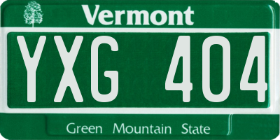 VT license plate YXG404