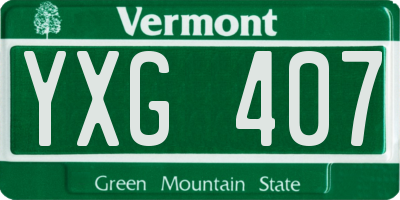 VT license plate YXG407