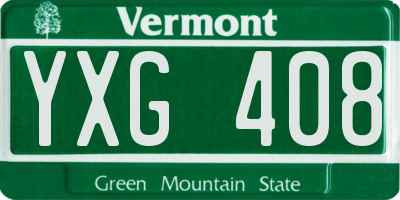 VT license plate YXG408