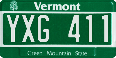 VT license plate YXG411