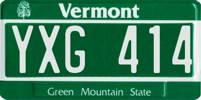 VT license plate YXG414