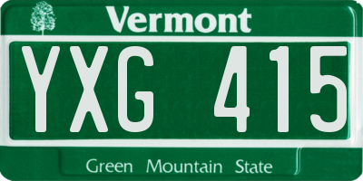 VT license plate YXG415