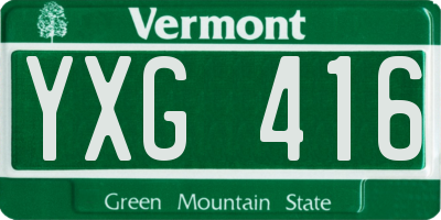 VT license plate YXG416