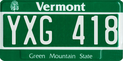 VT license plate YXG418