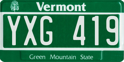 VT license plate YXG419