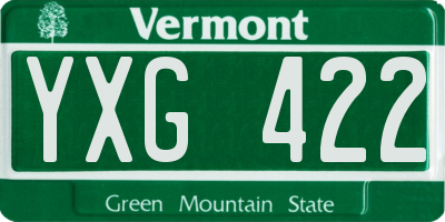 VT license plate YXG422