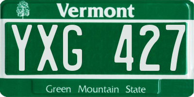 VT license plate YXG427