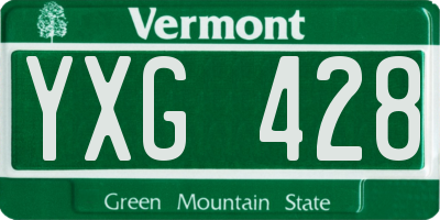 VT license plate YXG428