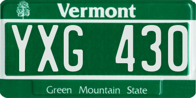 VT license plate YXG430