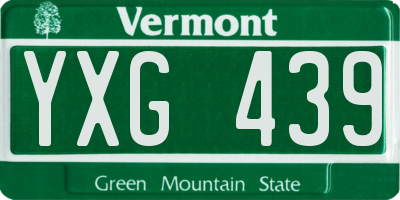 VT license plate YXG439