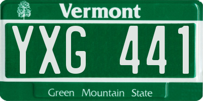 VT license plate YXG441
