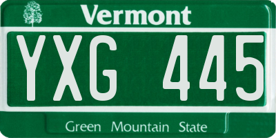 VT license plate YXG445