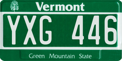 VT license plate YXG446