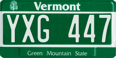 VT license plate YXG447