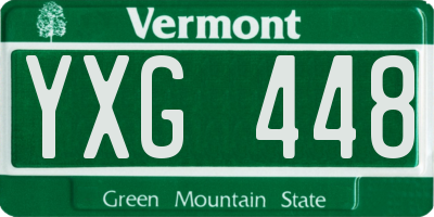 VT license plate YXG448