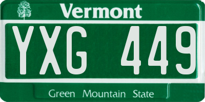VT license plate YXG449