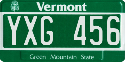 VT license plate YXG456