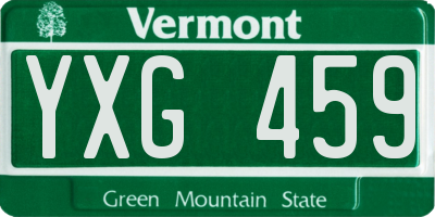 VT license plate YXG459