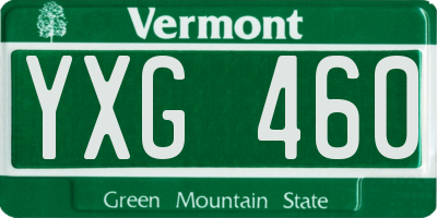 VT license plate YXG460
