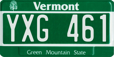 VT license plate YXG461