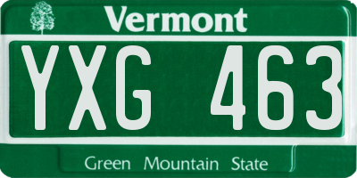 VT license plate YXG463