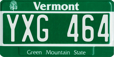 VT license plate YXG464