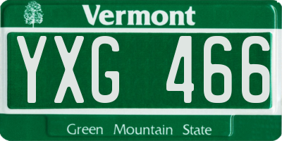 VT license plate YXG466