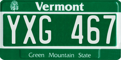 VT license plate YXG467