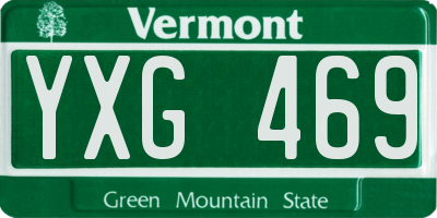 VT license plate YXG469
