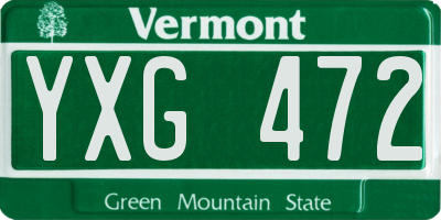VT license plate YXG472