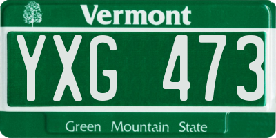 VT license plate YXG473