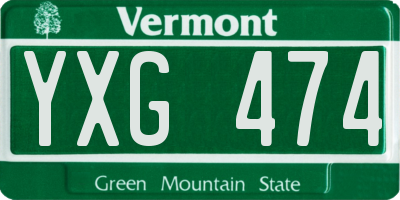 VT license plate YXG474