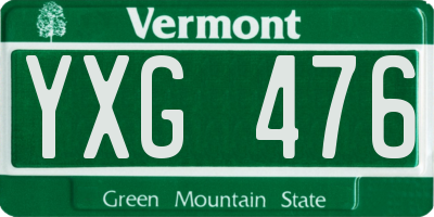 VT license plate YXG476