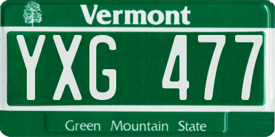 VT license plate YXG477