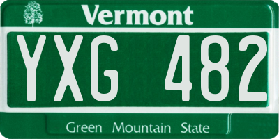 VT license plate YXG482