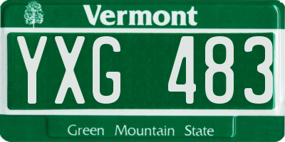 VT license plate YXG483