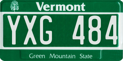 VT license plate YXG484