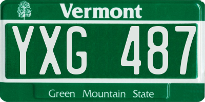 VT license plate YXG487