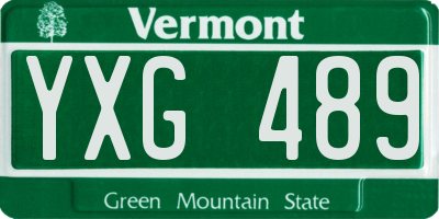 VT license plate YXG489