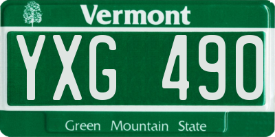 VT license plate YXG490