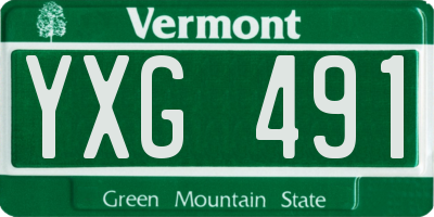VT license plate YXG491