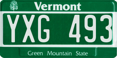 VT license plate YXG493