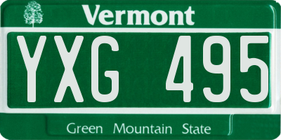 VT license plate YXG495