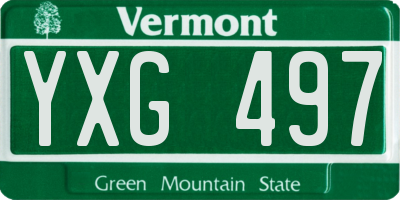 VT license plate YXG497