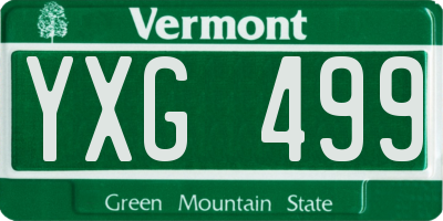 VT license plate YXG499