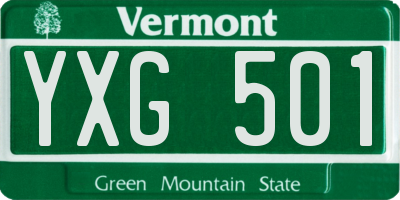 VT license plate YXG501