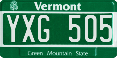 VT license plate YXG505