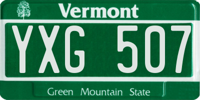 VT license plate YXG507